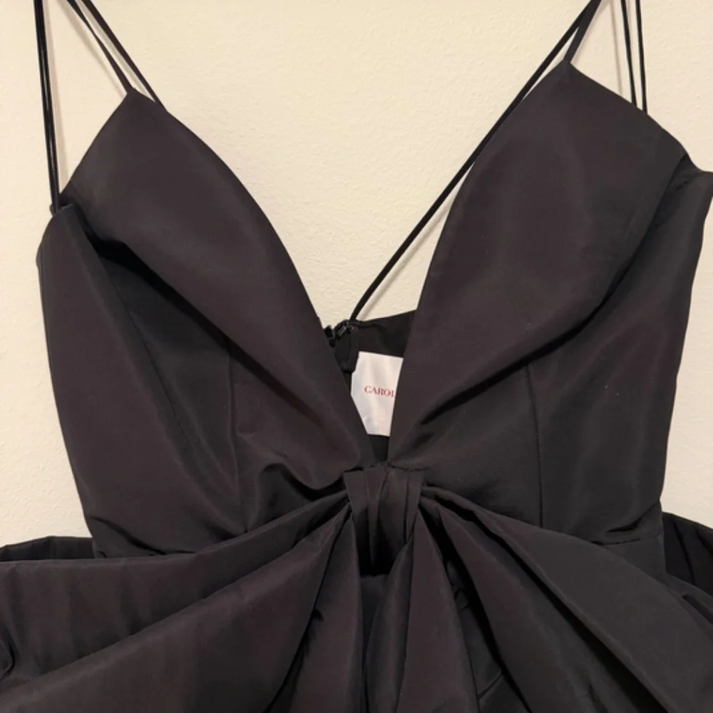 CAROLINA HERRERA - Bow-Embellished Silk-Faille Mini Dress - Picture 6 of 11